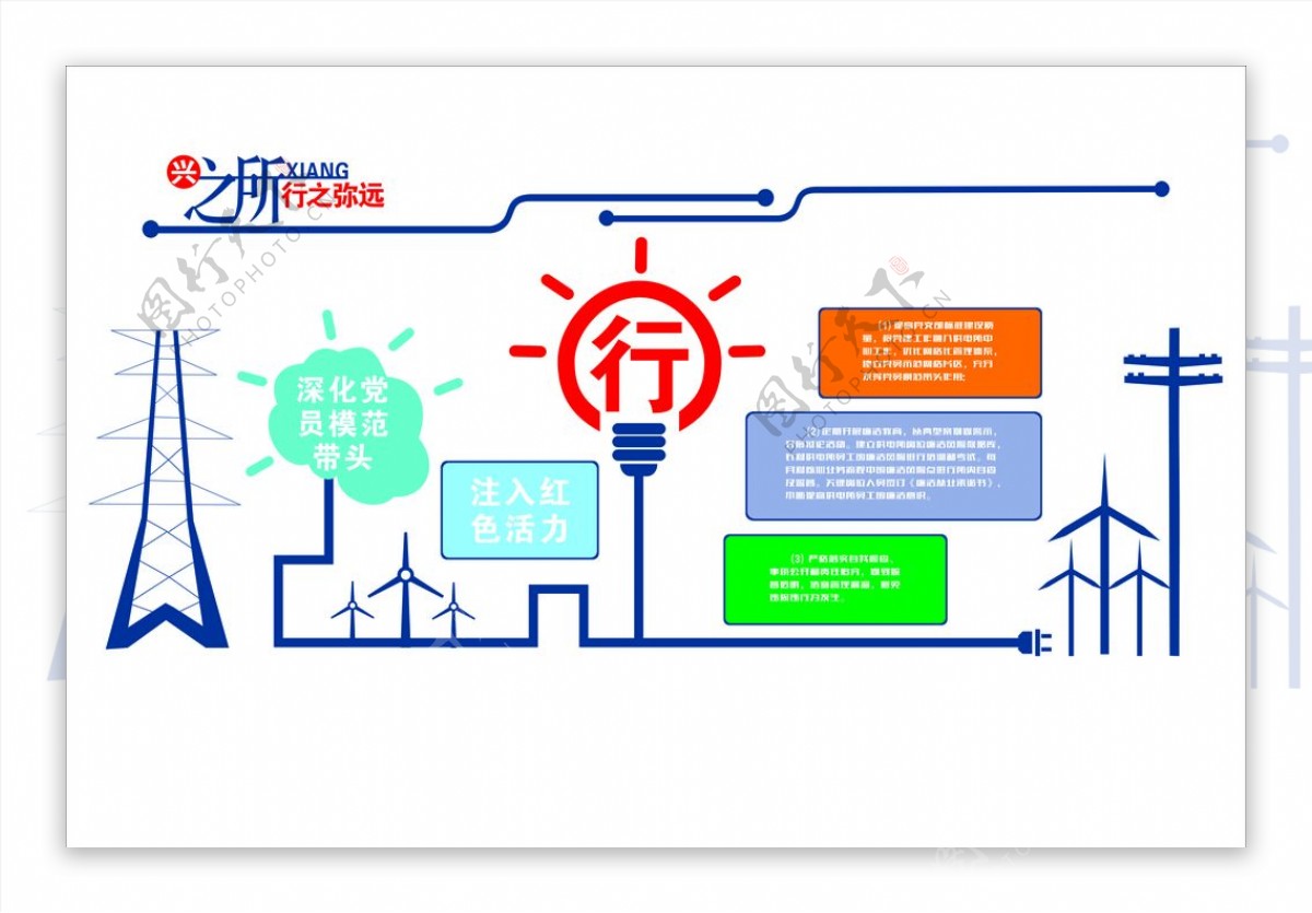 简介形象墙蓝色基本概况