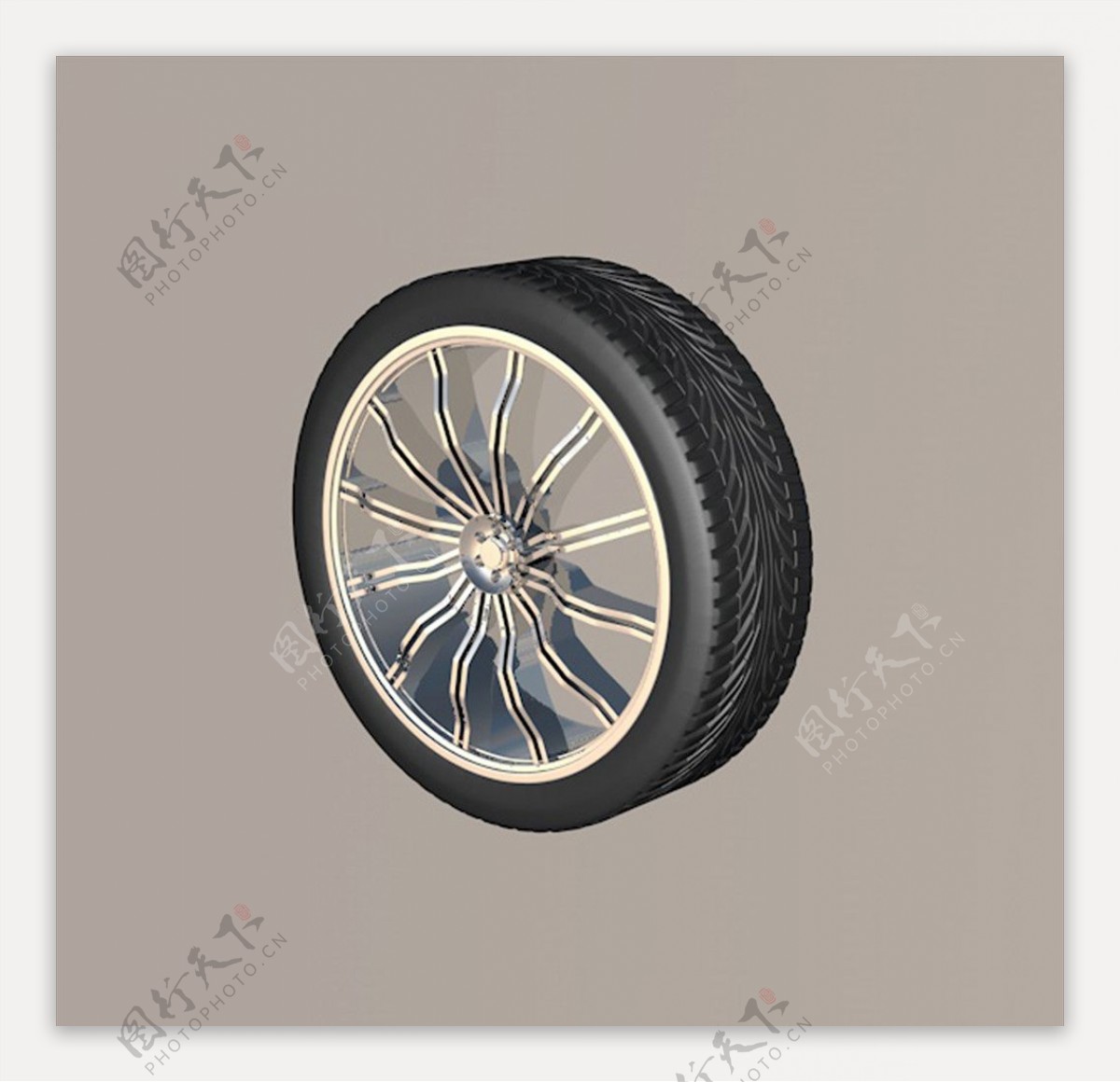 汽车轮胎跑车轮胎C4D模型3D