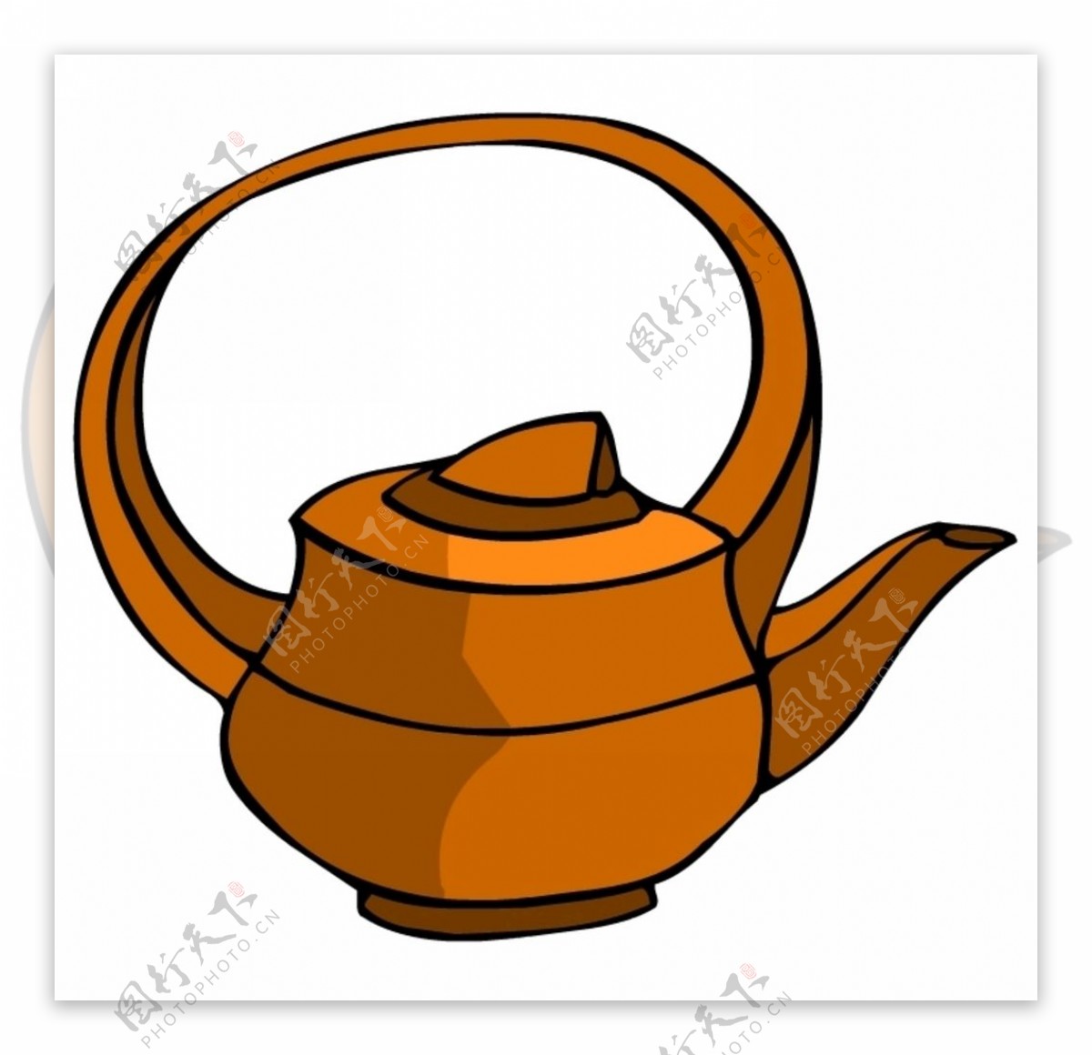 手绘茶壶茶杯茶叶图片_装饰图案_设计元素-图行天下素材网