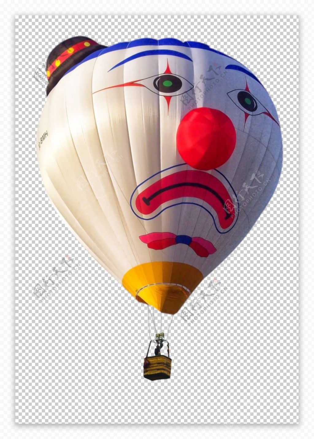 创意小丑热气球png素材