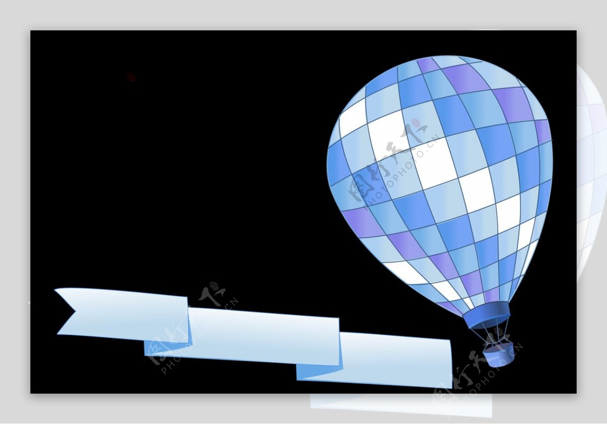 标题修饰框热气球