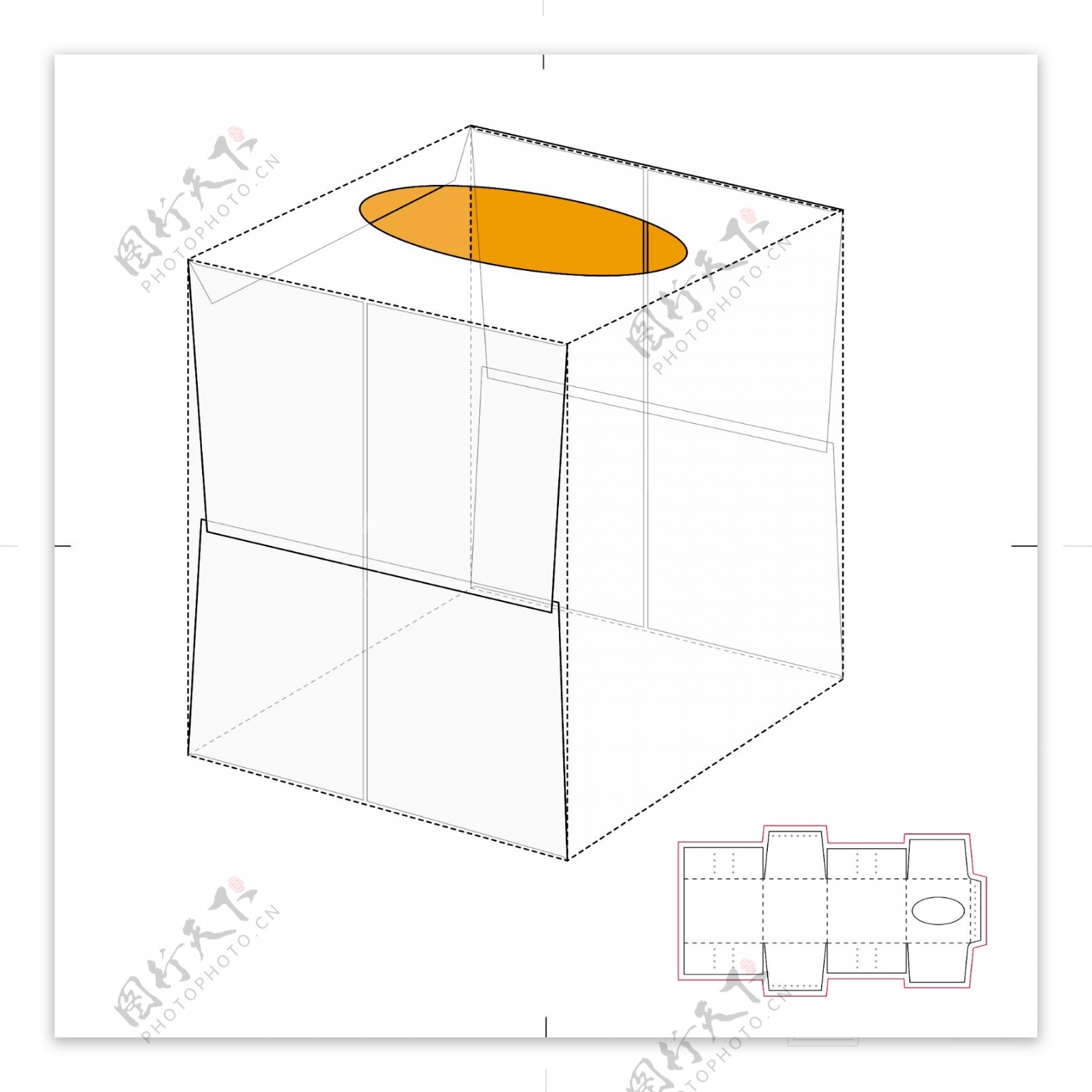 纸盒包装布局刀线图