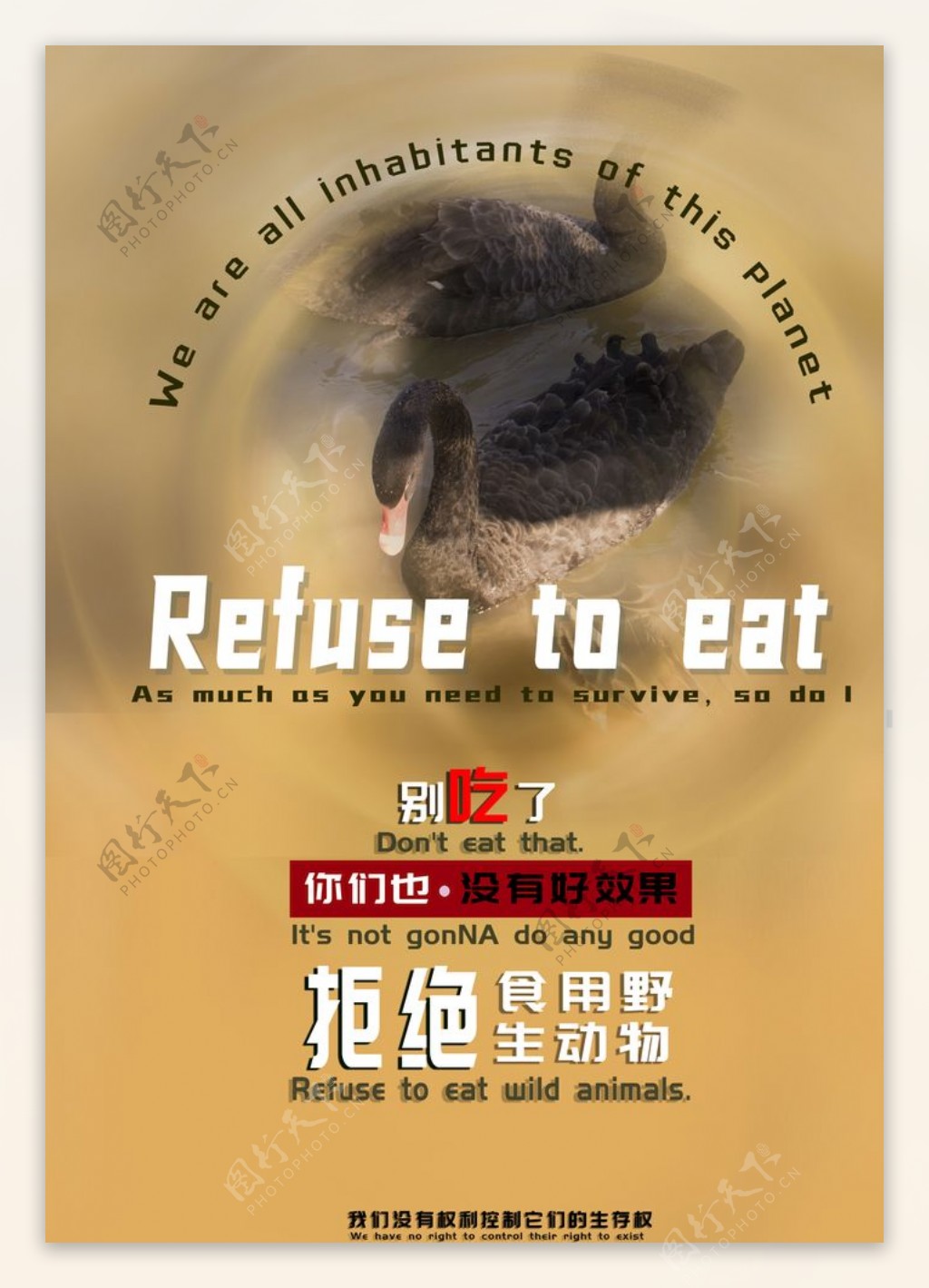 拒绝食用野生动物的海报