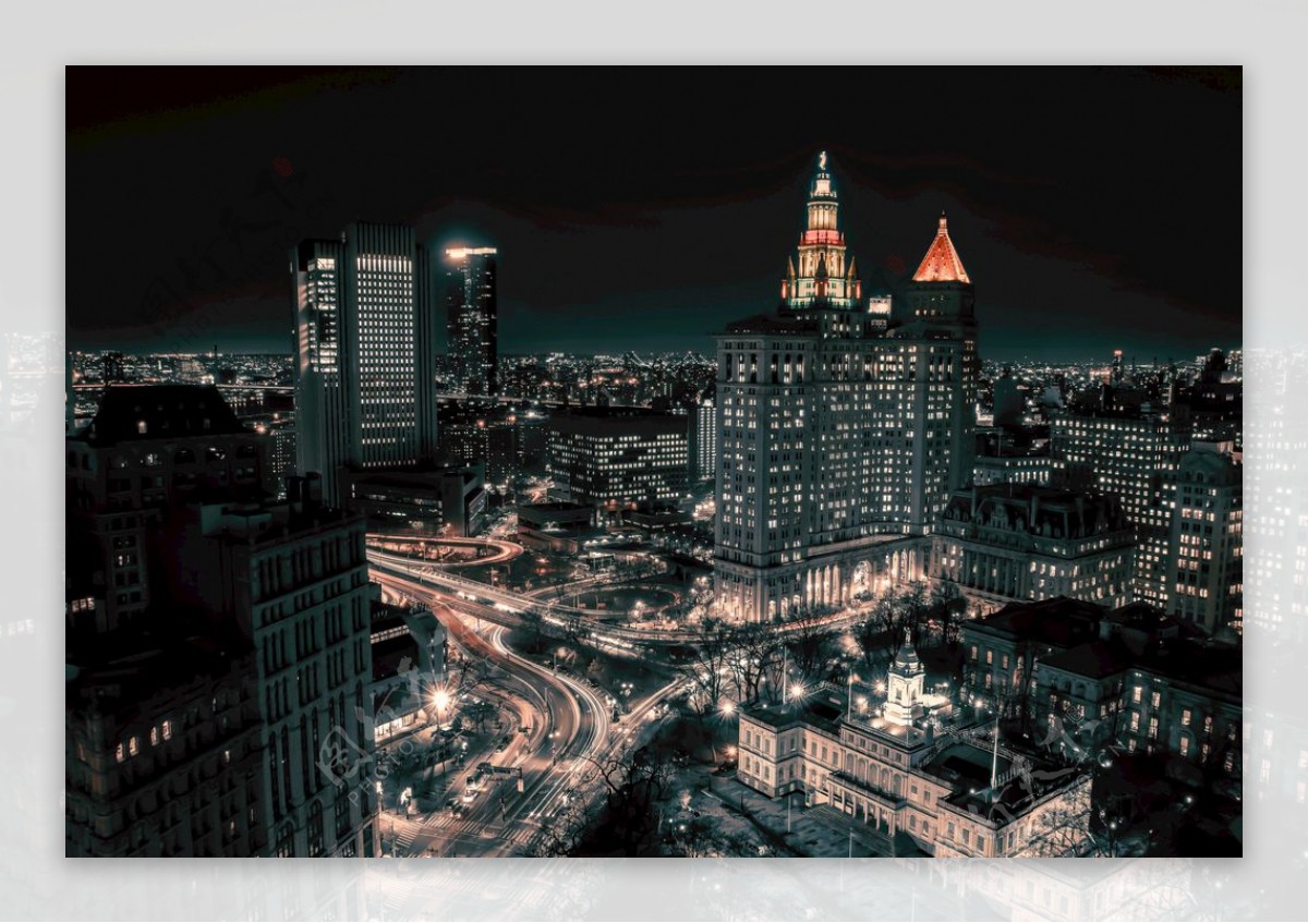 城市夜体系结构城市的灯