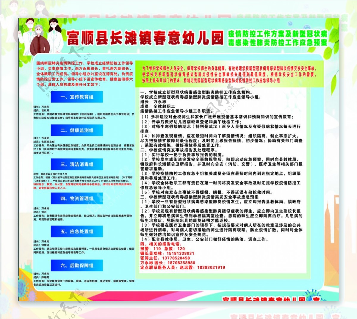 富顺县新语幼儿园疫情防控展板