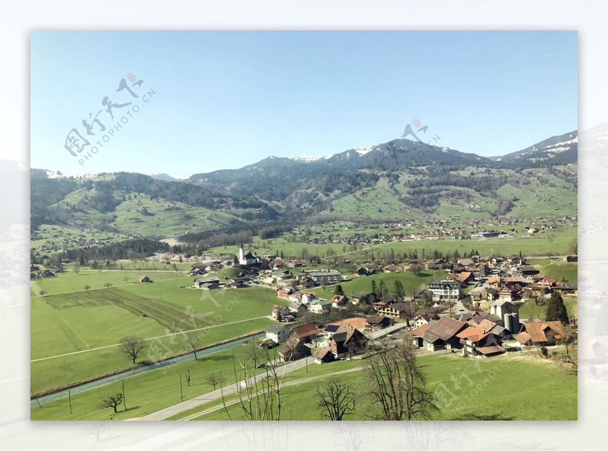 瑞士田园风光和城镇