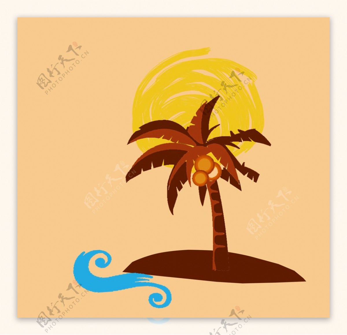 椰子树标志设计
