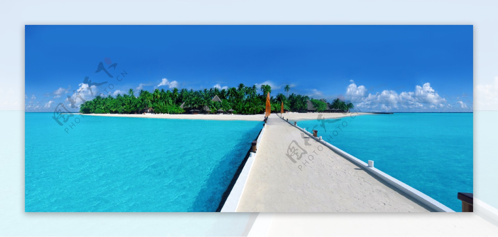 马尔代夫蓝色海岛风景