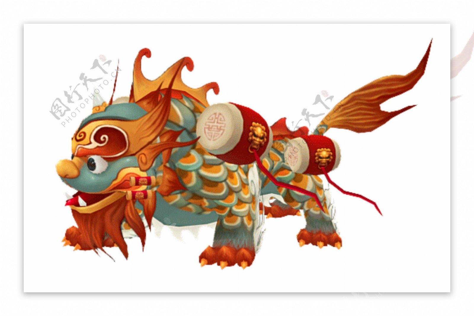 中国风卡通舞狮