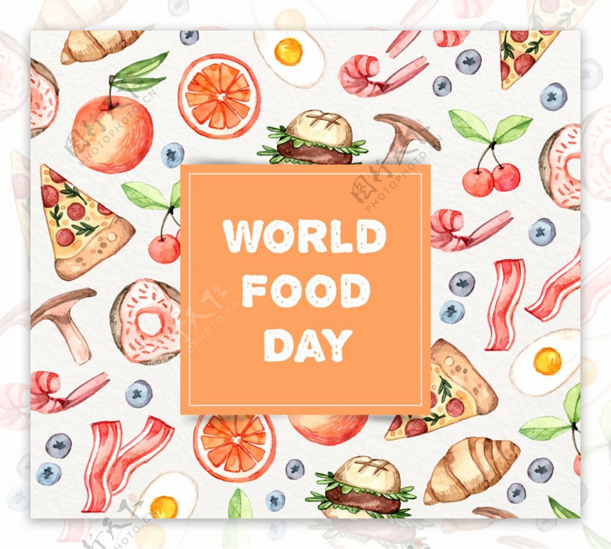 彩绘世界粮食日食物