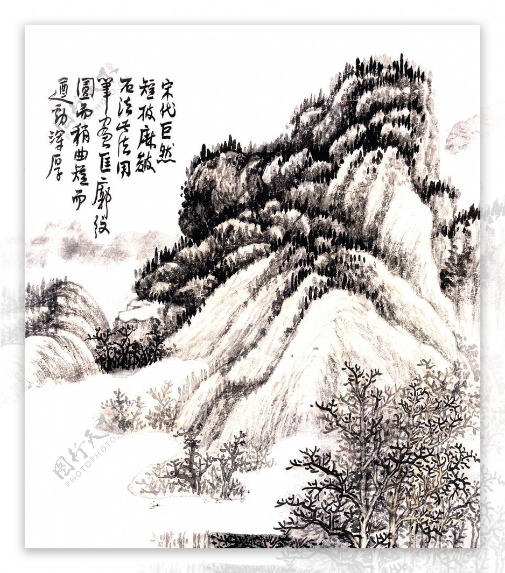 中国风线条白描国画
