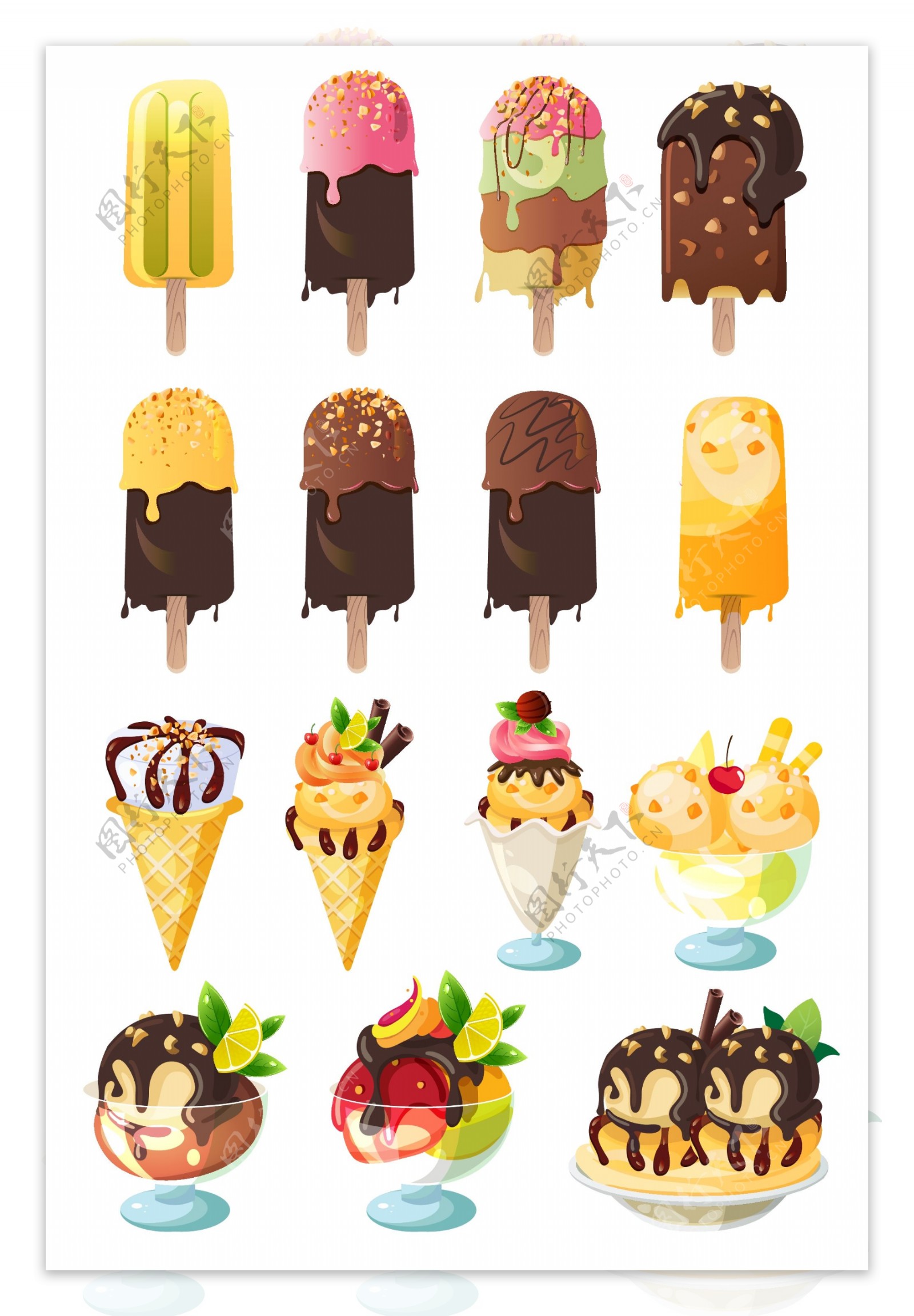 15款创意雪糕冰淇淋矢量素材