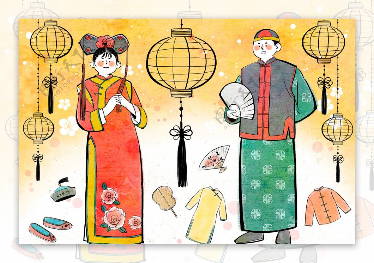 中国传统文化插画