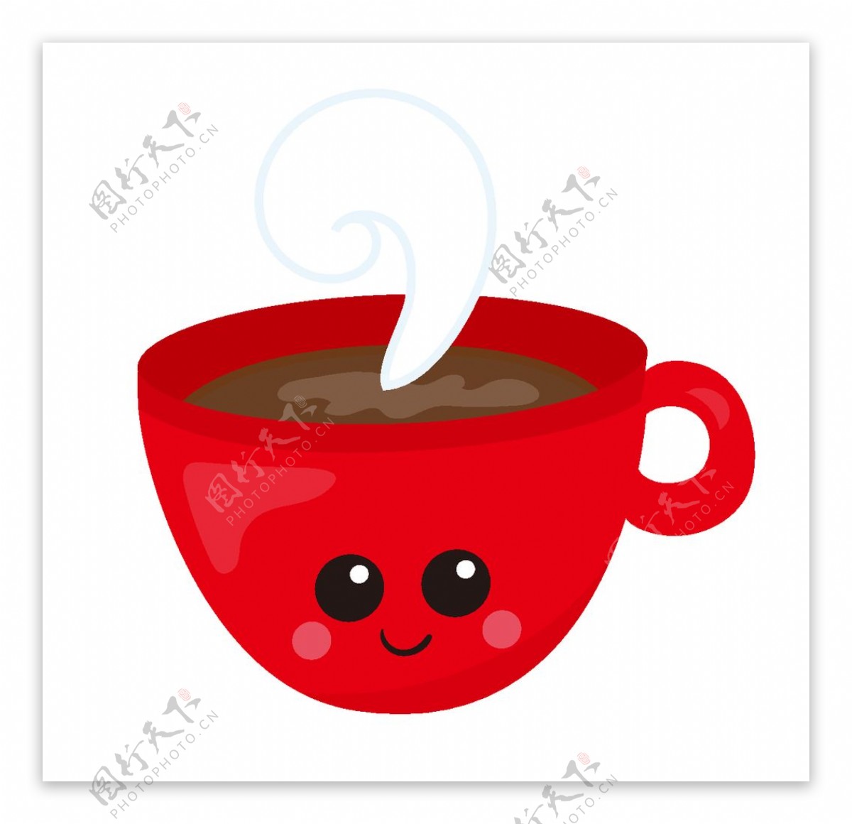 咖啡杯卡通形象AI矢量图设计