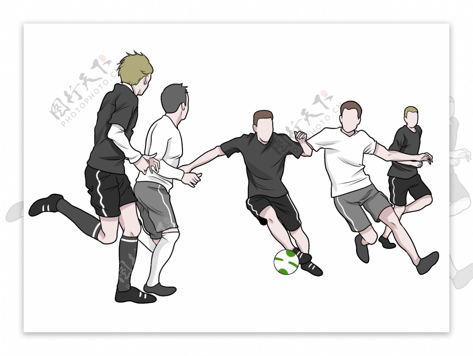足球比赛竞技插画卡通人物素材
