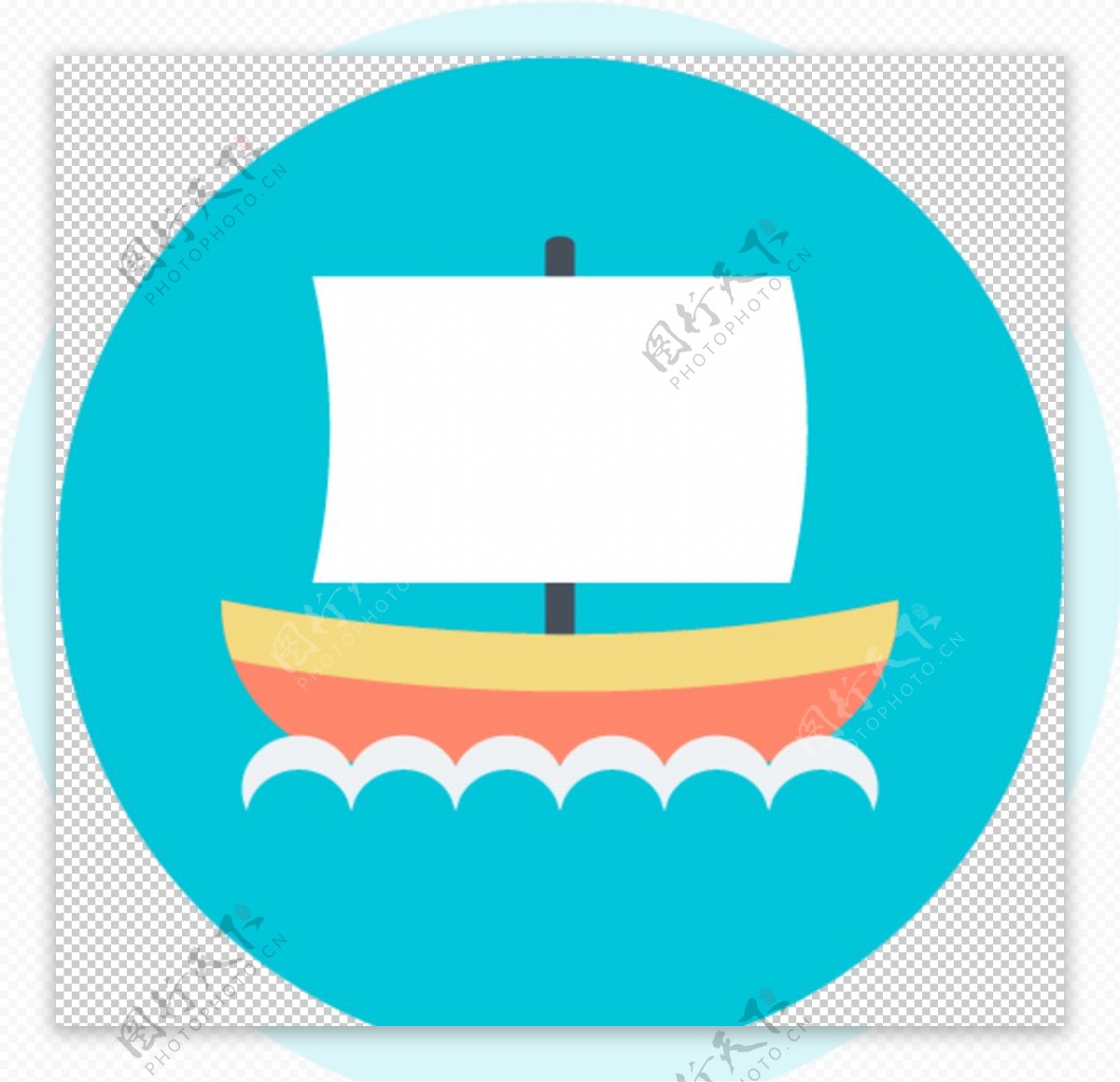 帆船图标图片素材-编号37624423-图行天下
