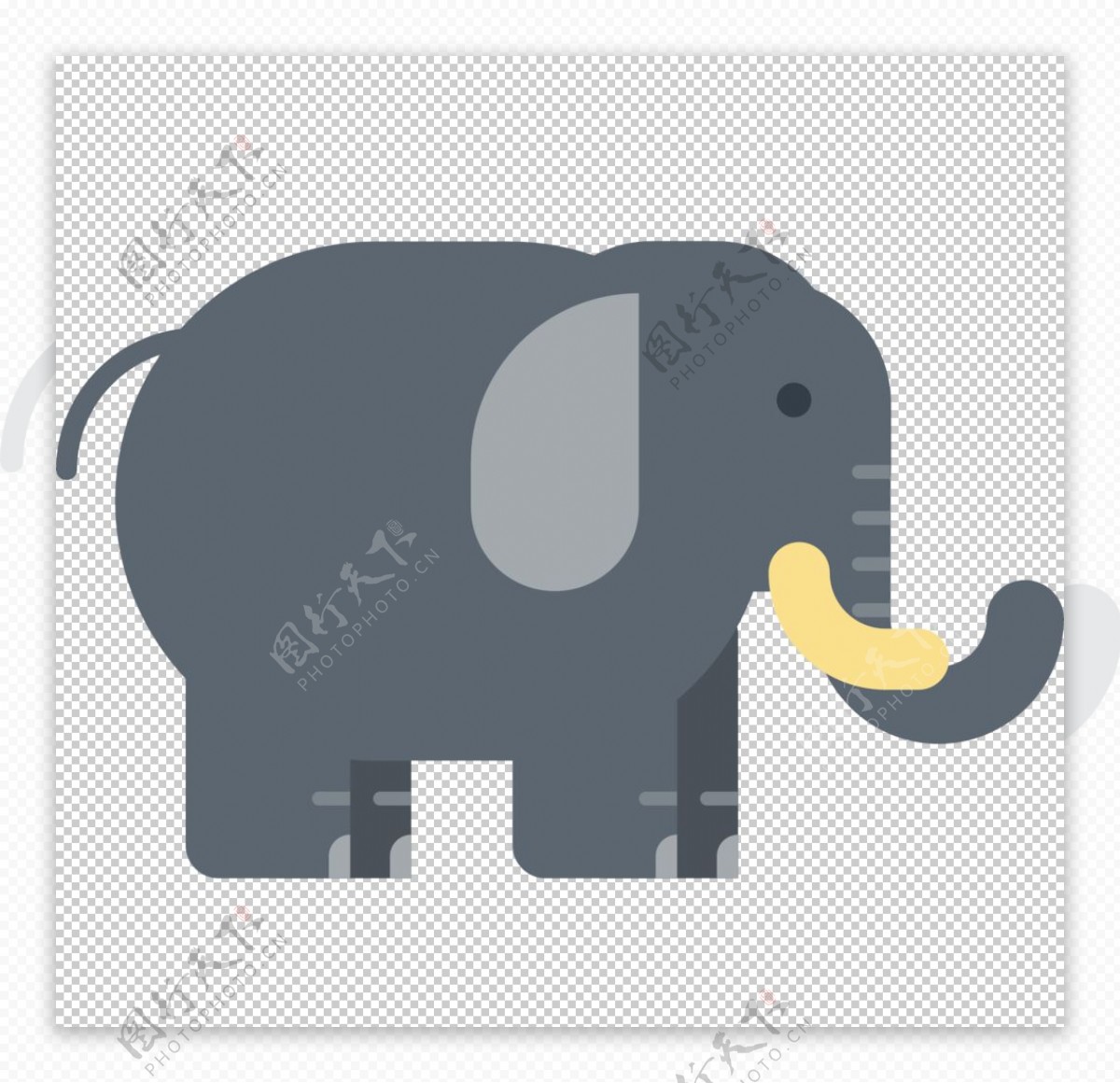 大象动物标志图形图标装饰素材