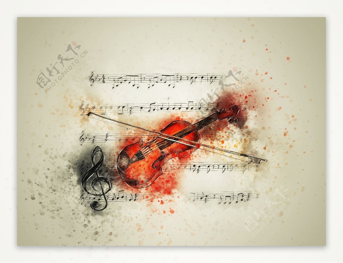 插画小提琴音乐