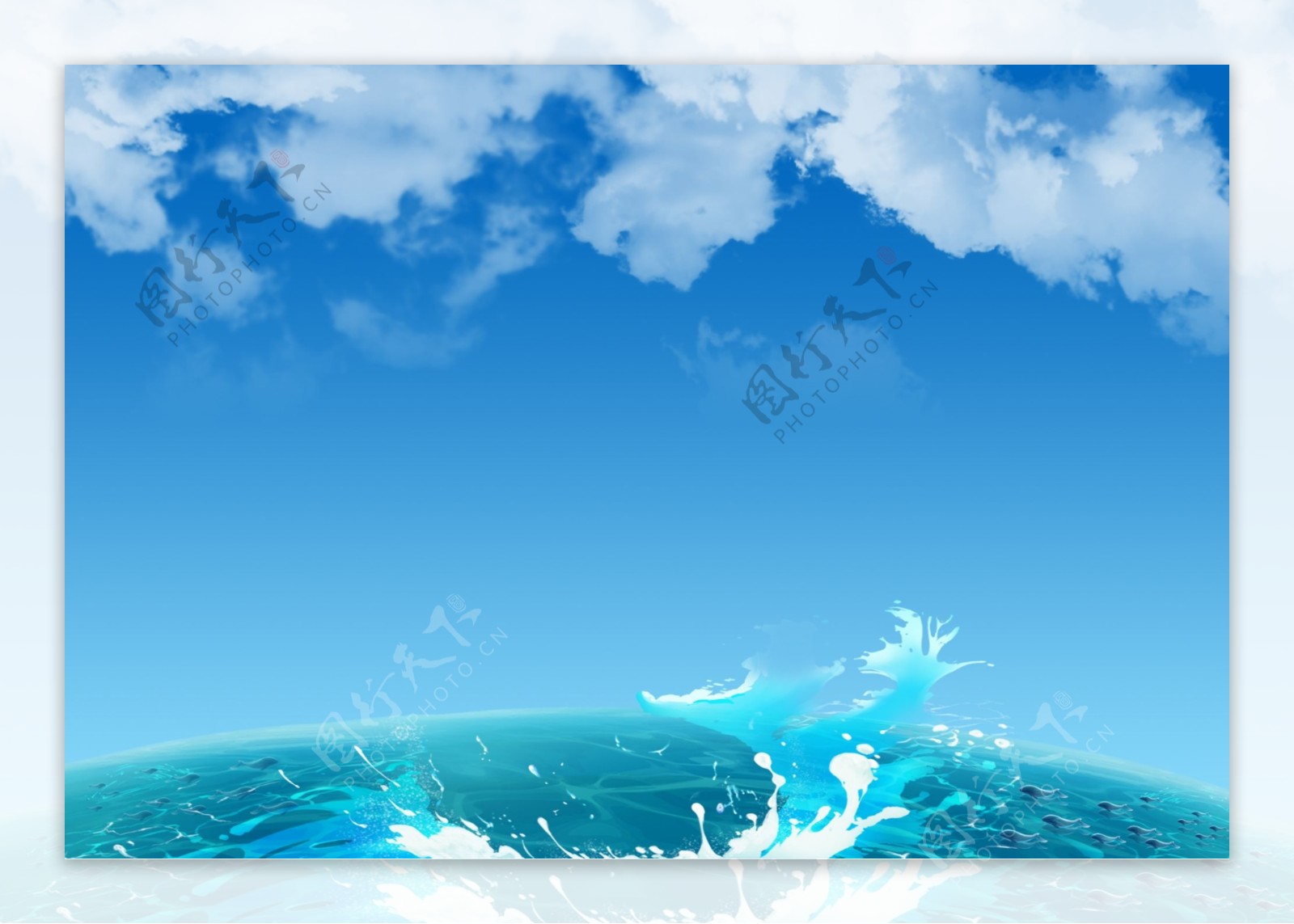 蓝天海洋背景图
