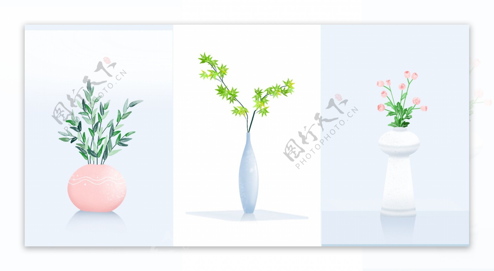 植物花卉盆栽花瓶简约现代装饰画