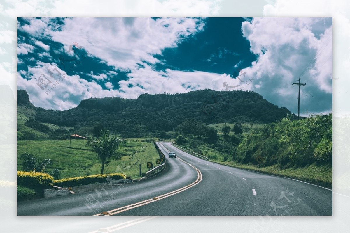 道路公路自然生态背景素材