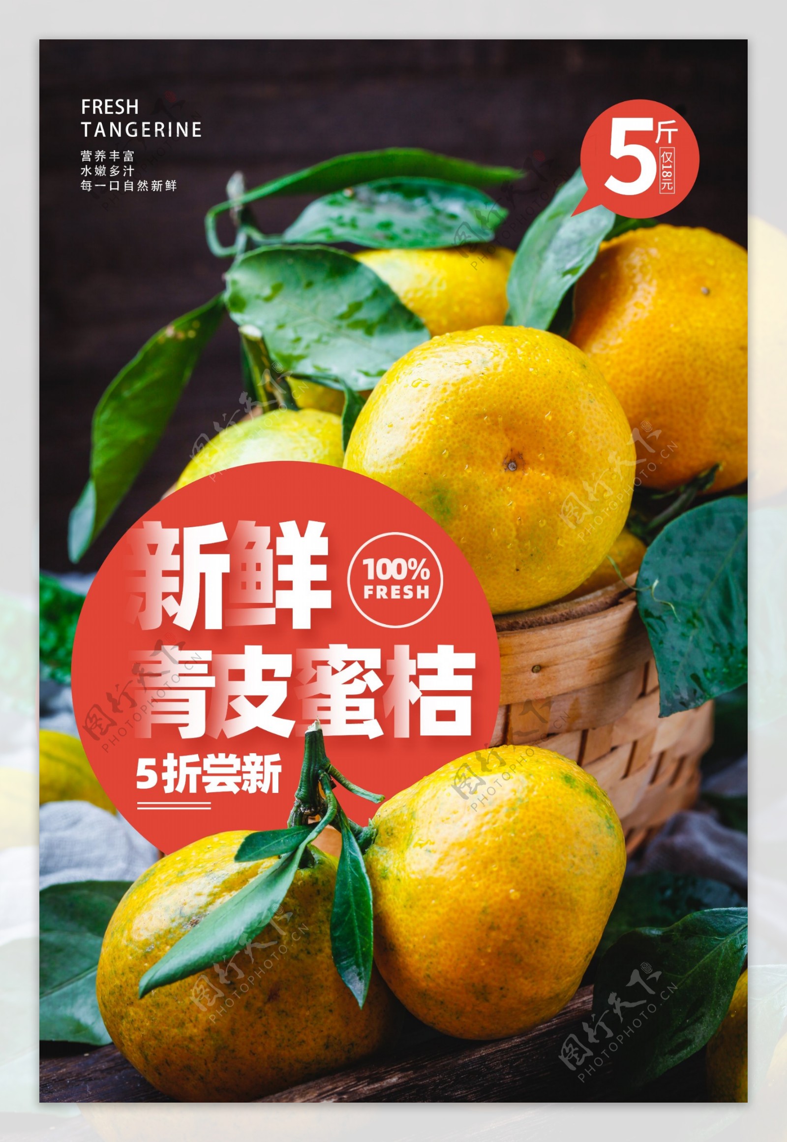 青皮蜜桔水果活动宣传海报