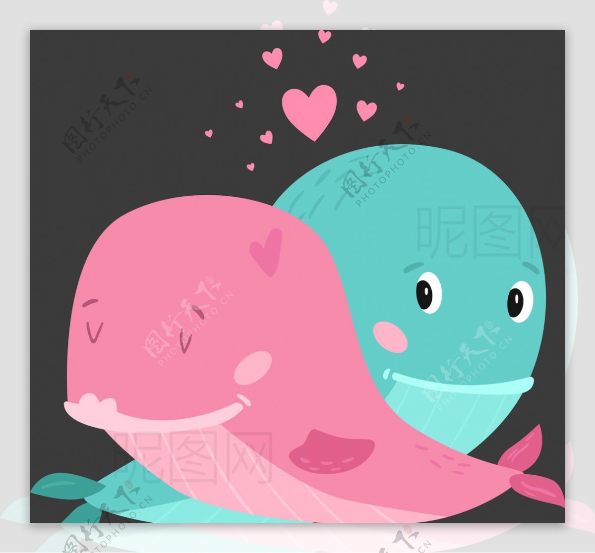 情侣鲸鱼图片
