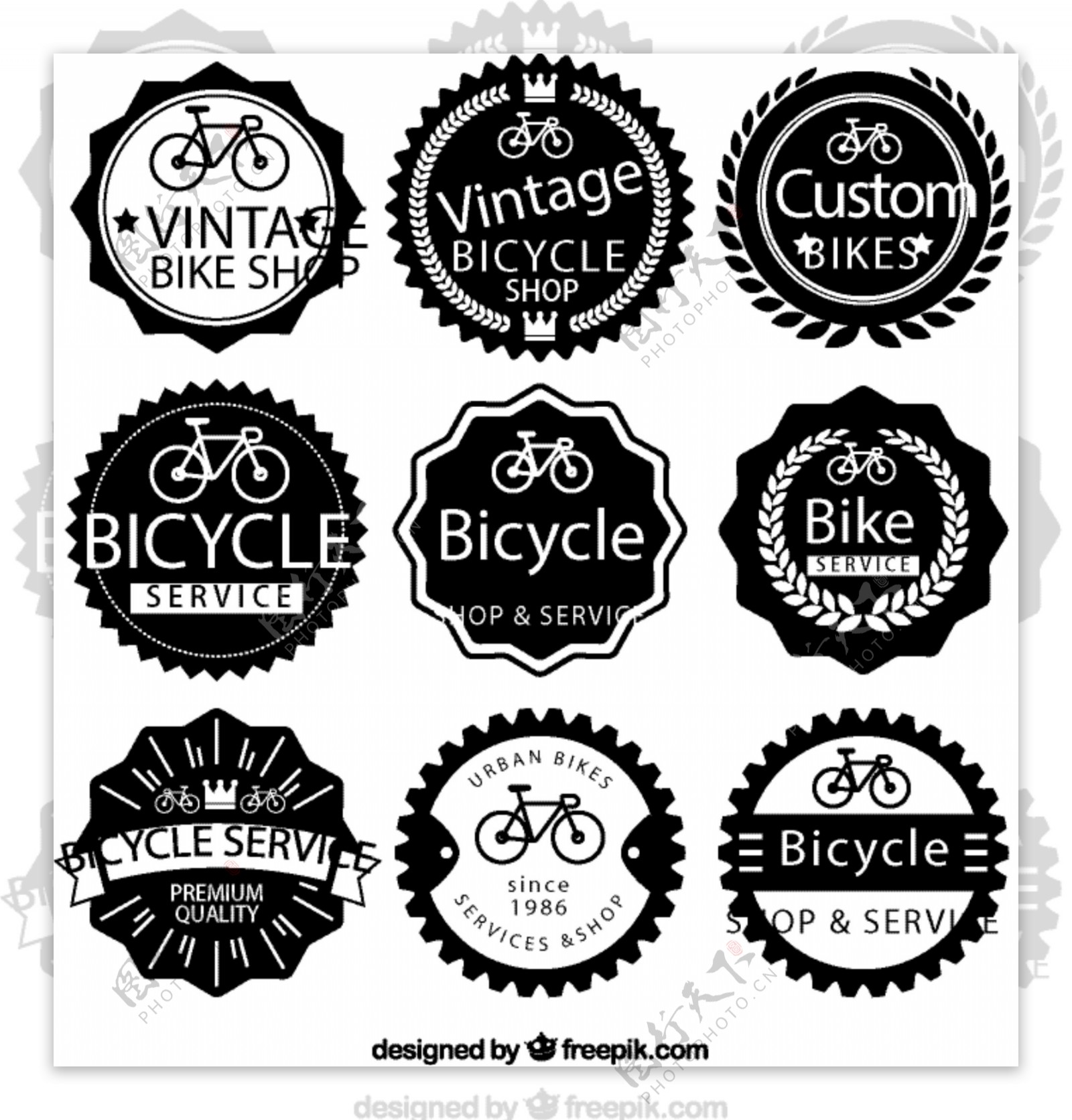 老式自行车徽章图片