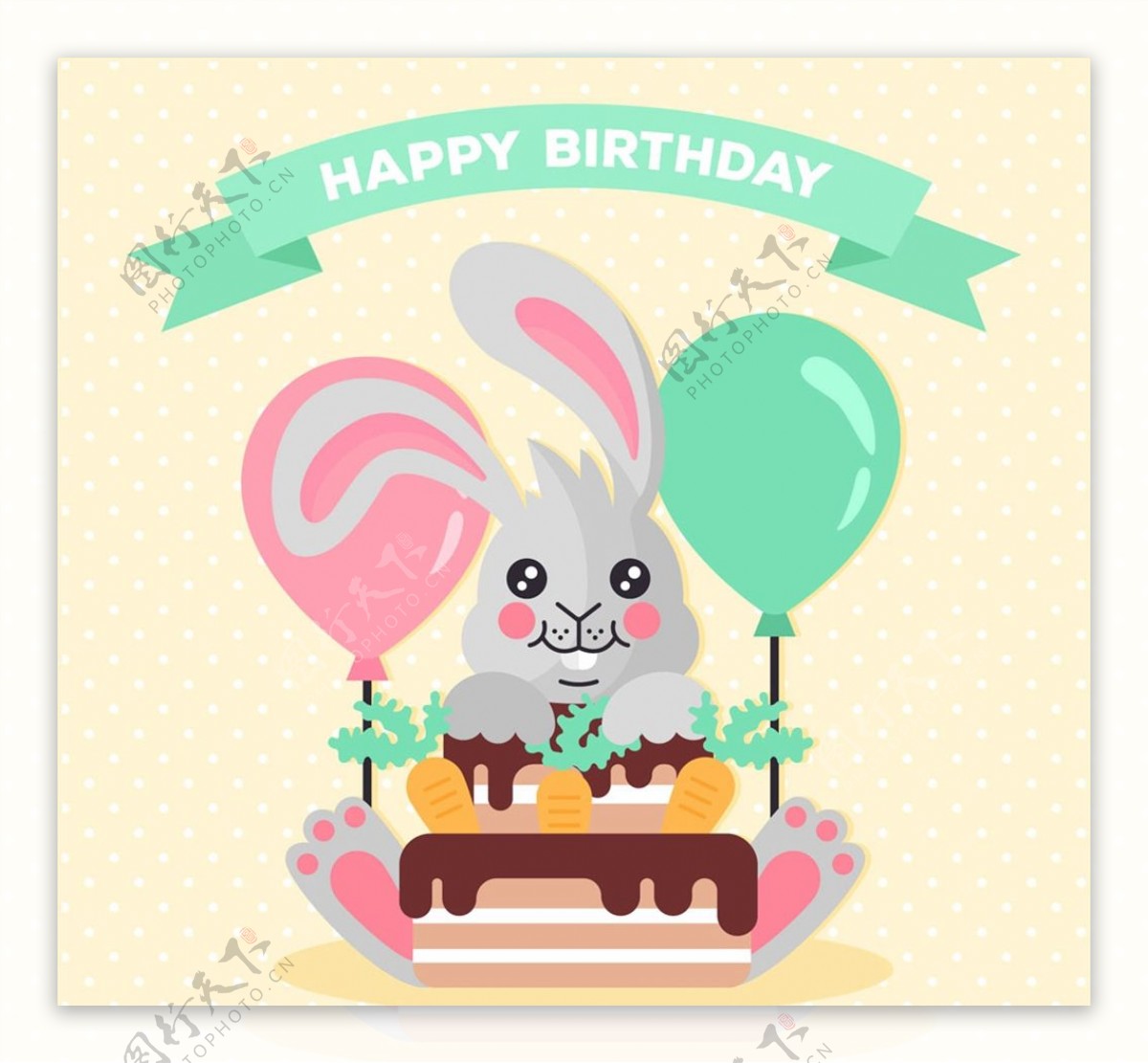 过生日的灰色兔子图片