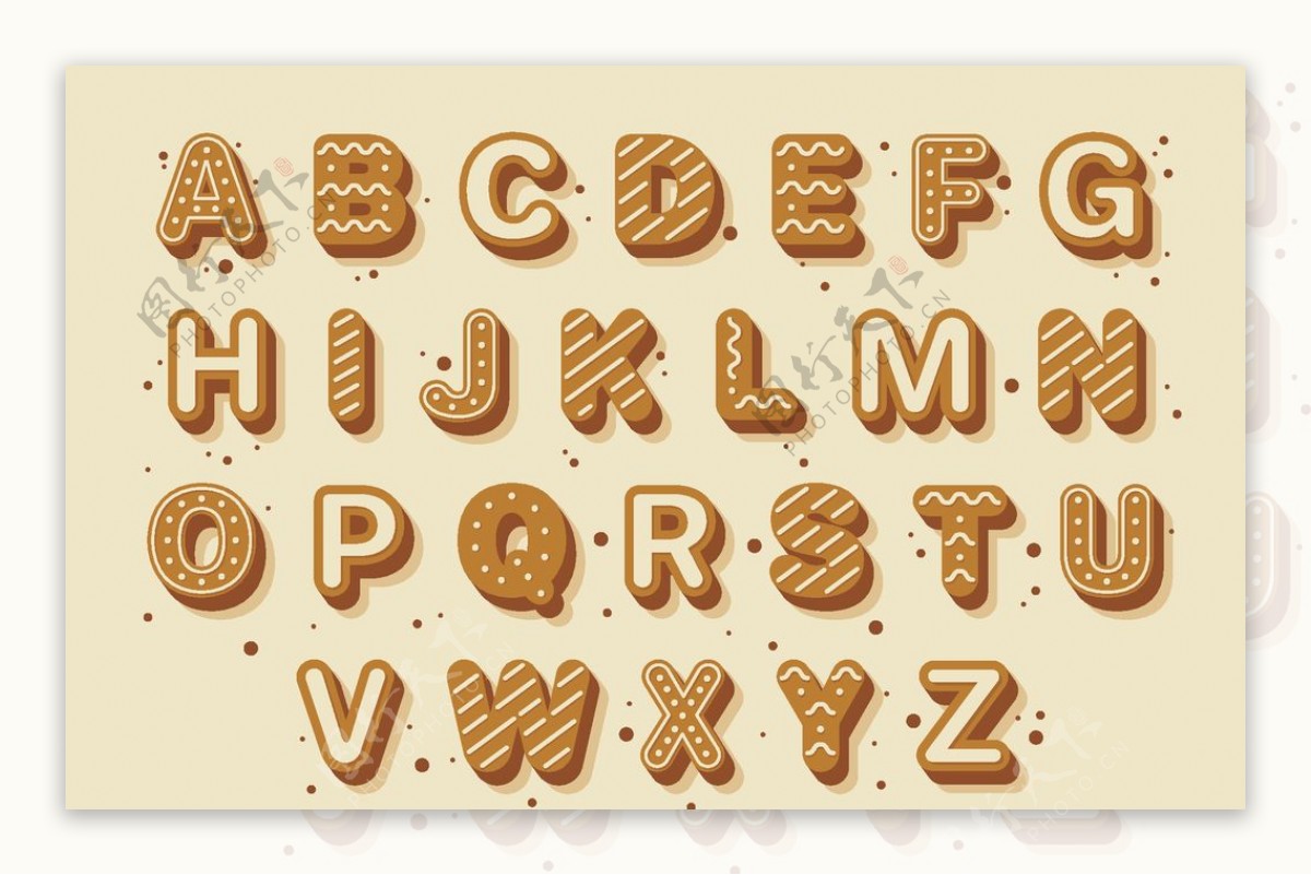 饼干字母图片