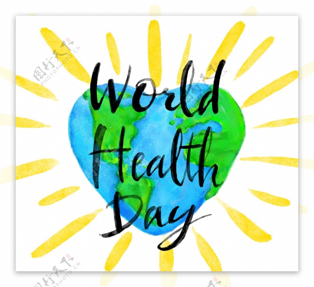 世界健康日心型地球图片