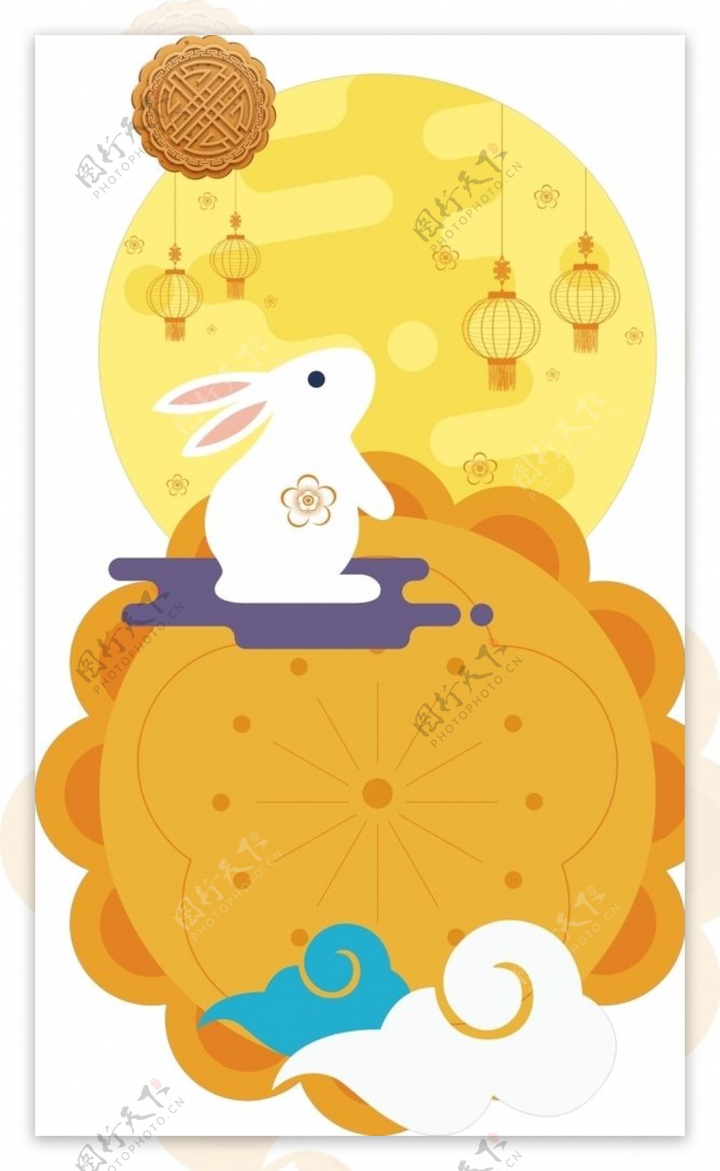 中秋月亮兔子立牌KT板图片