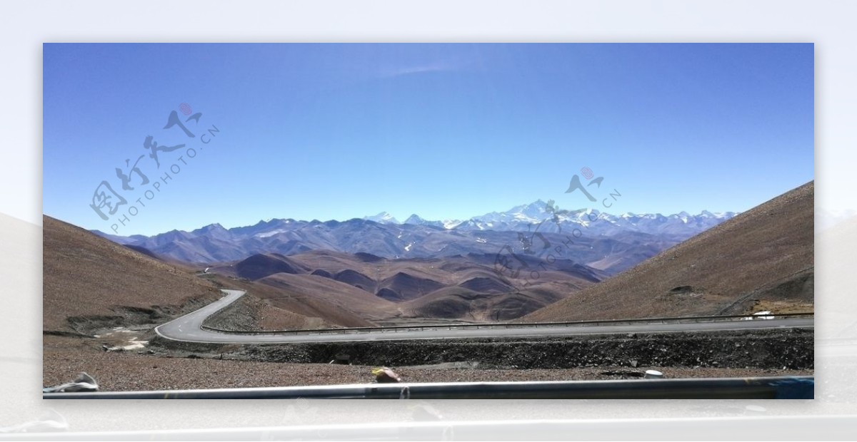 珠峰雪山盘山公路图片