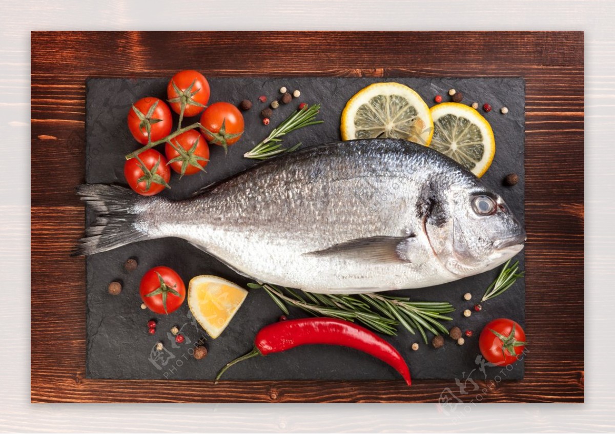 海鲜鱼料理背景海报素材图片
