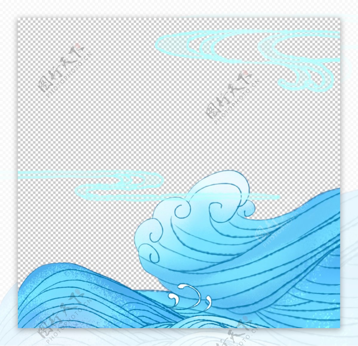 波浪波纹海浪插画海报素材图片