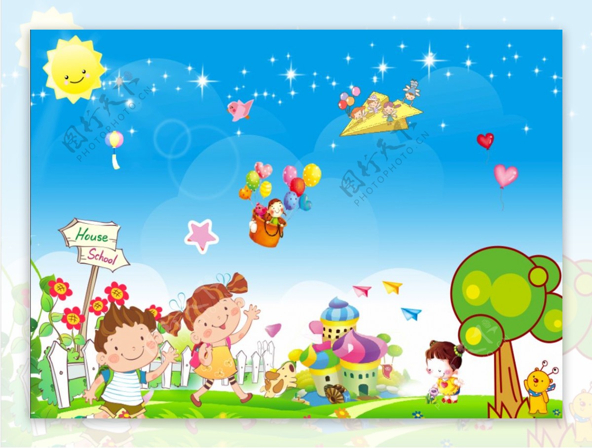 幼儿园卡通背景图片