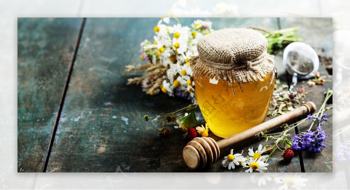 蜂蜜饮品补品背景海报素材图片