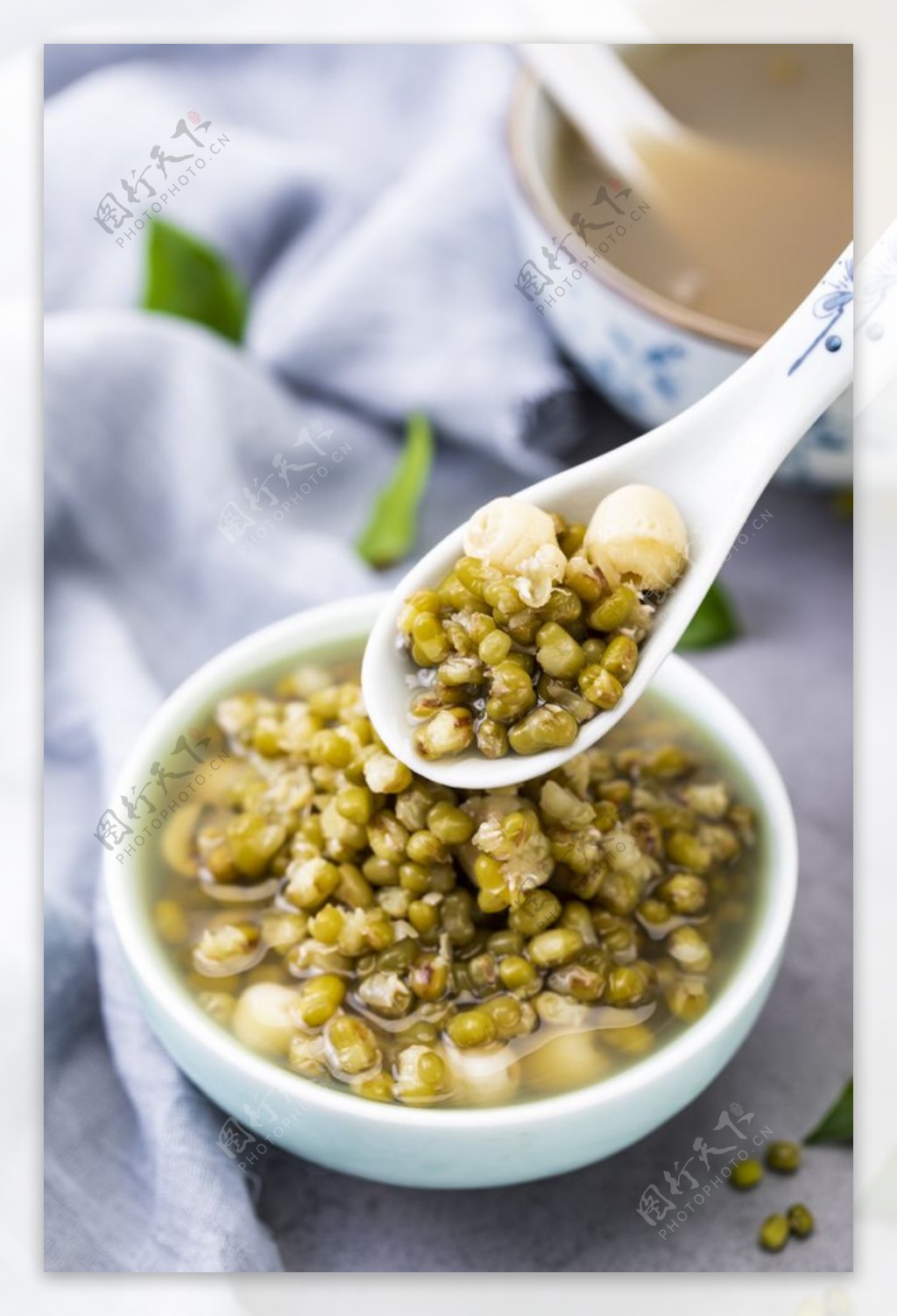 绿豆汤美食食材背景海报素材图片