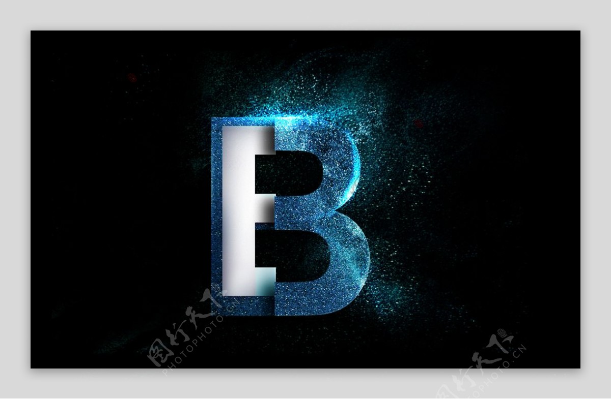 字母B星辰字效图片