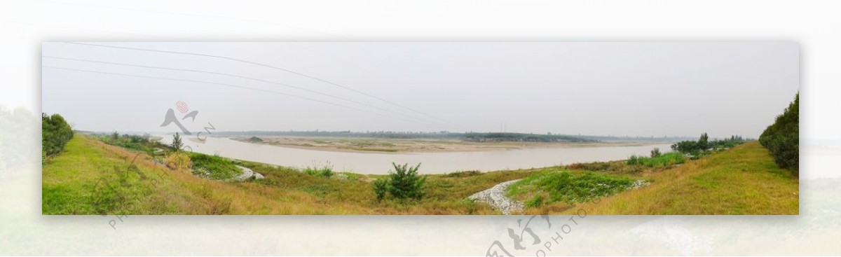 乡村河道美景图片