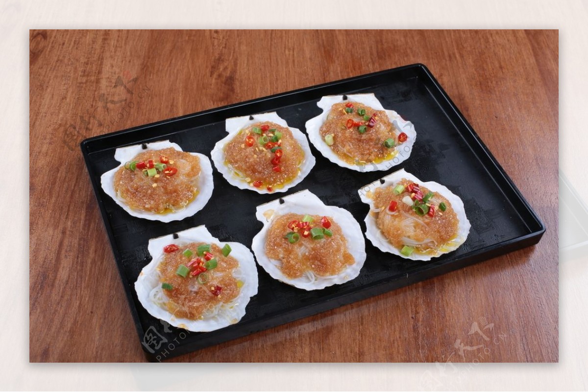 海鲜扇贝美食食材背景海报素材图片