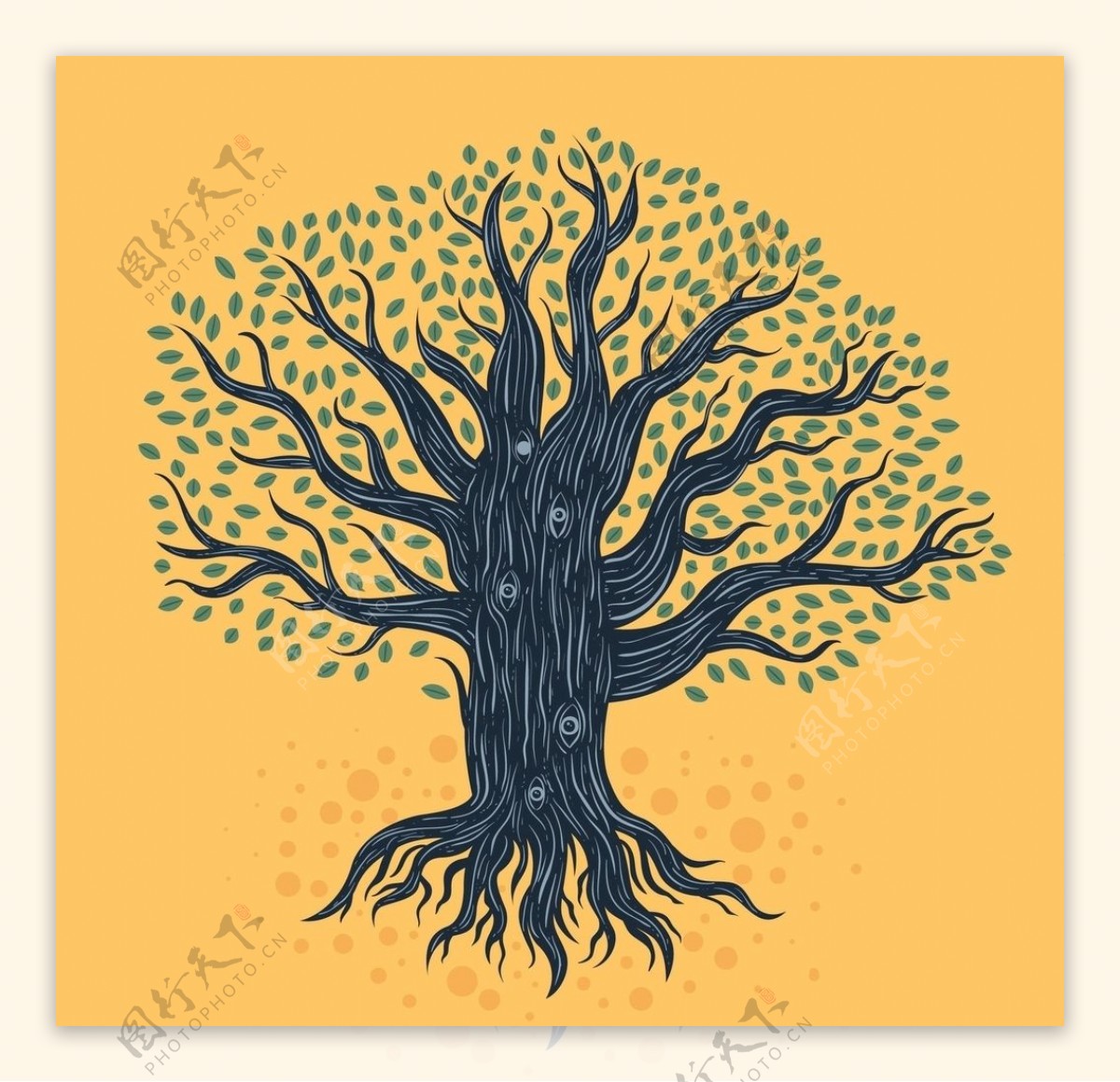 큰 나무, 손으로 그린, 일러스트, 나무, 숲 PNG 일러스트 무료 다운로드 - Lovepik
