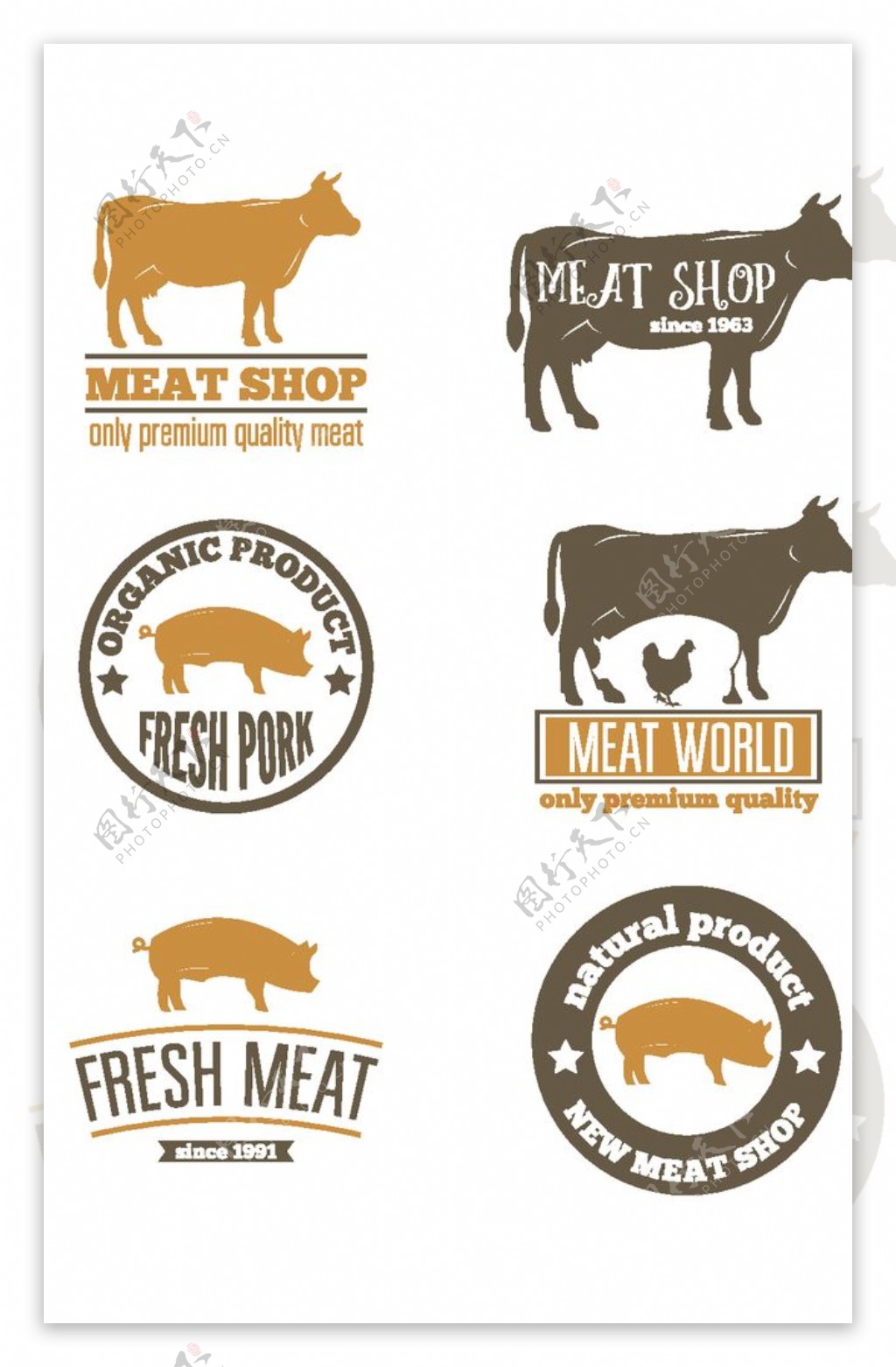 猪牛马标志图标图片