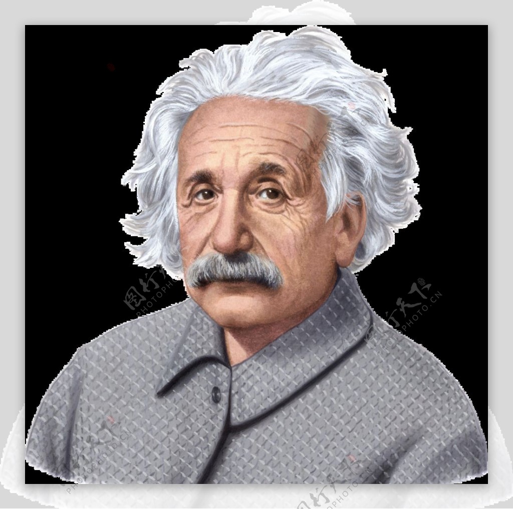 伟大科学家爱因斯坦的卡通画像高图片