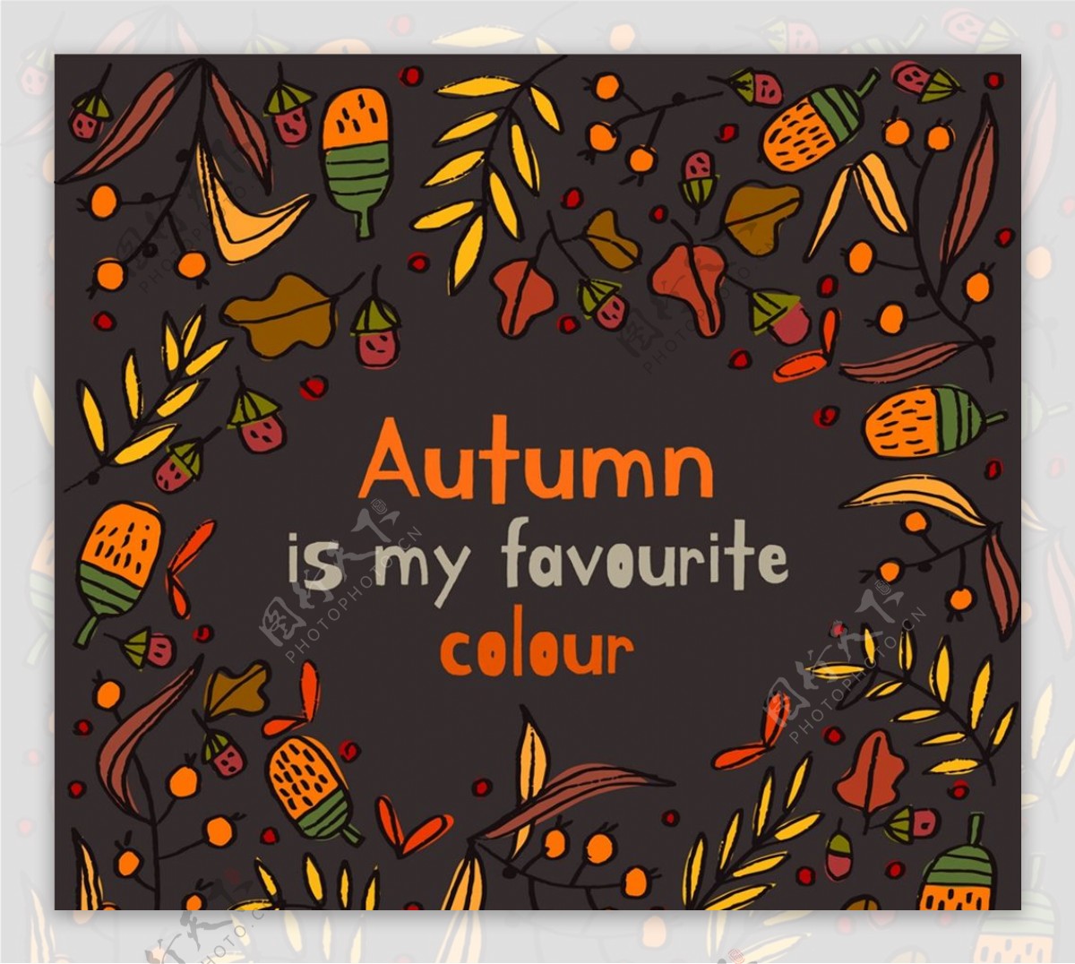 彩绘秋季元素图片