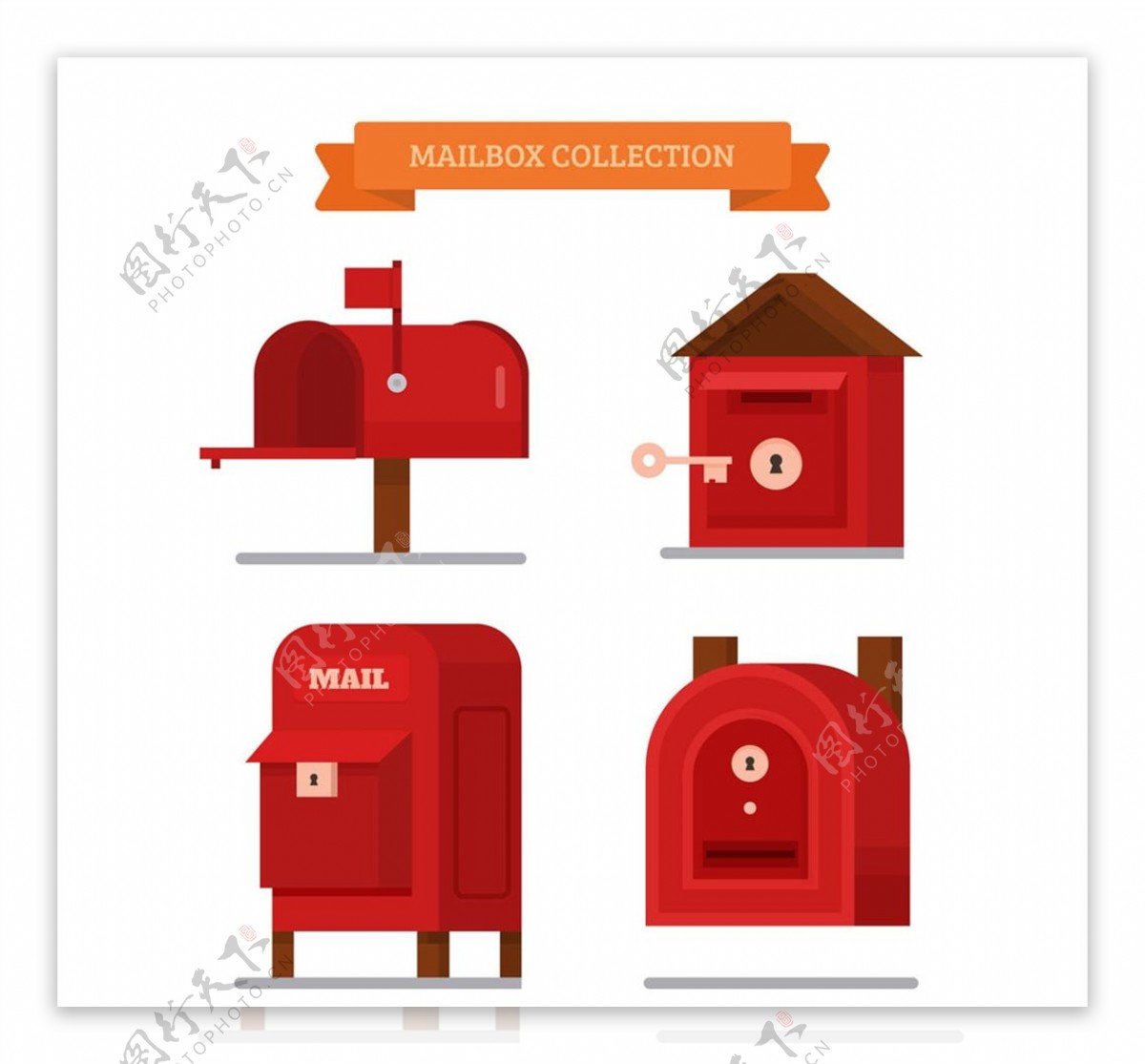 红色邮筒设计图片
