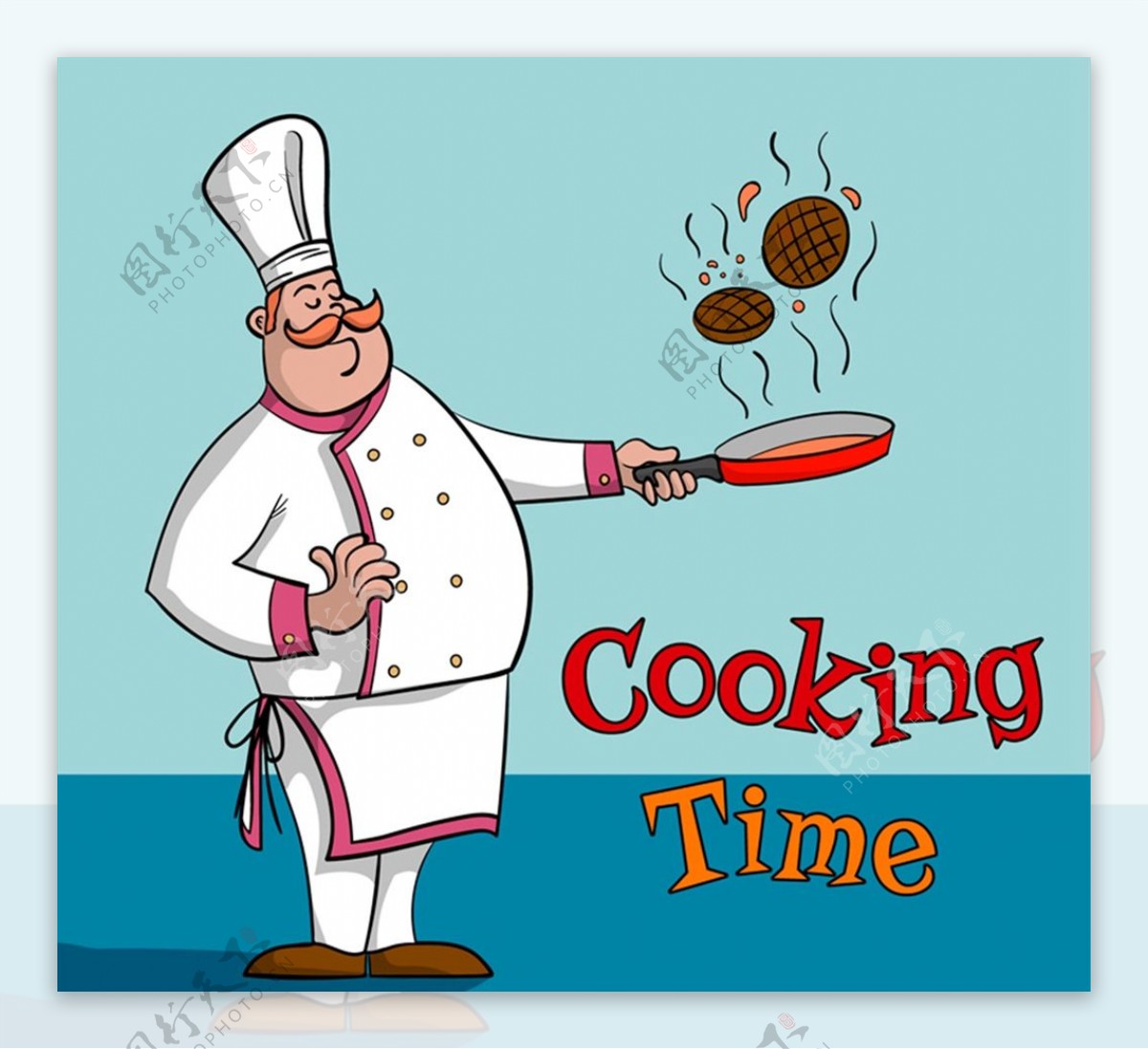 卡通烹饪中的厨师图片