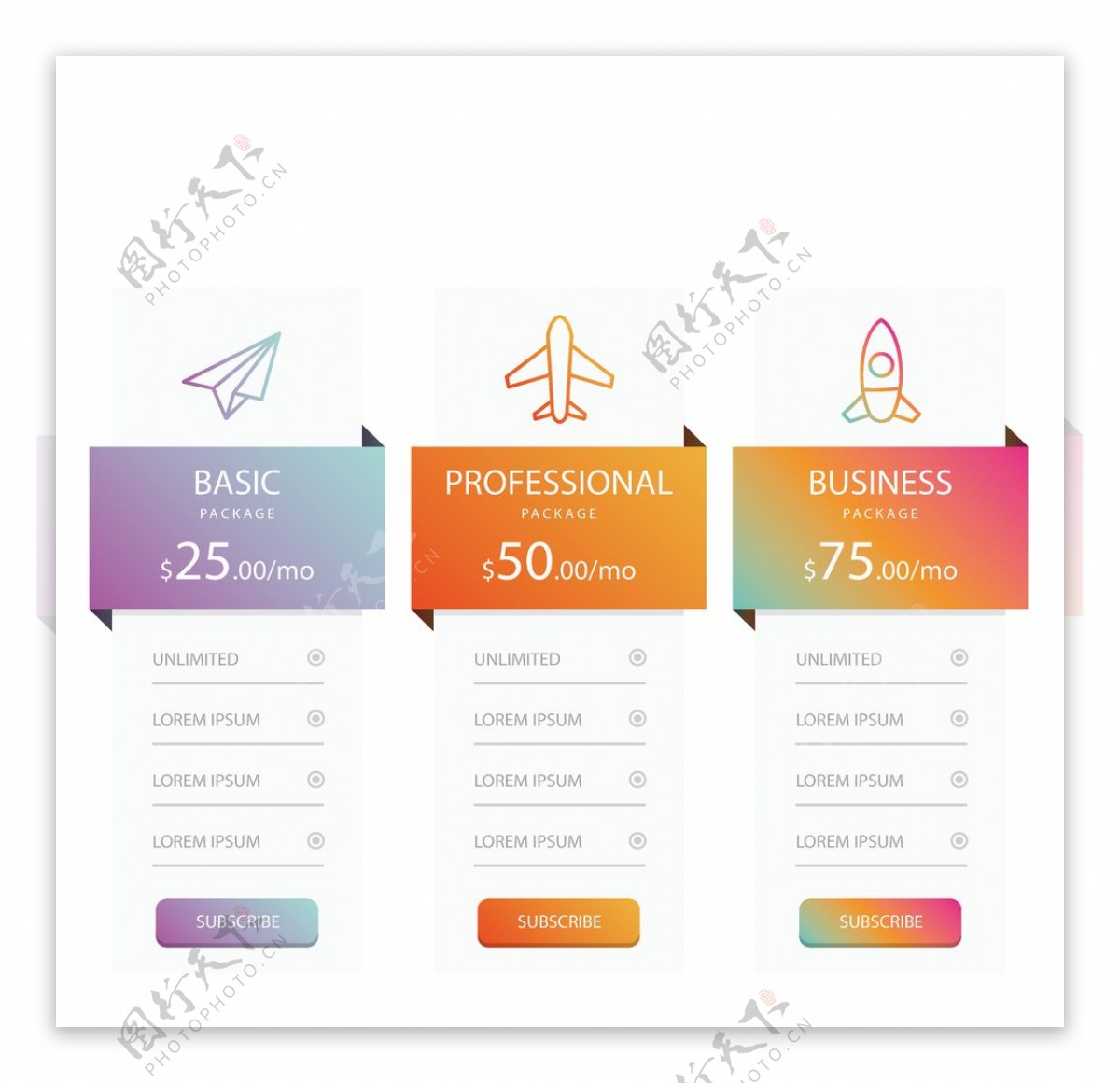 彩色飞机图标价格表图片