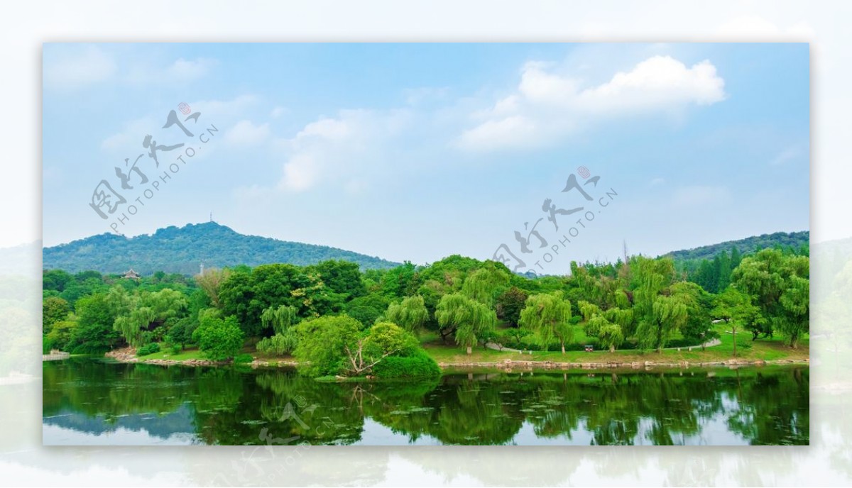 高原湖泊风景图图片