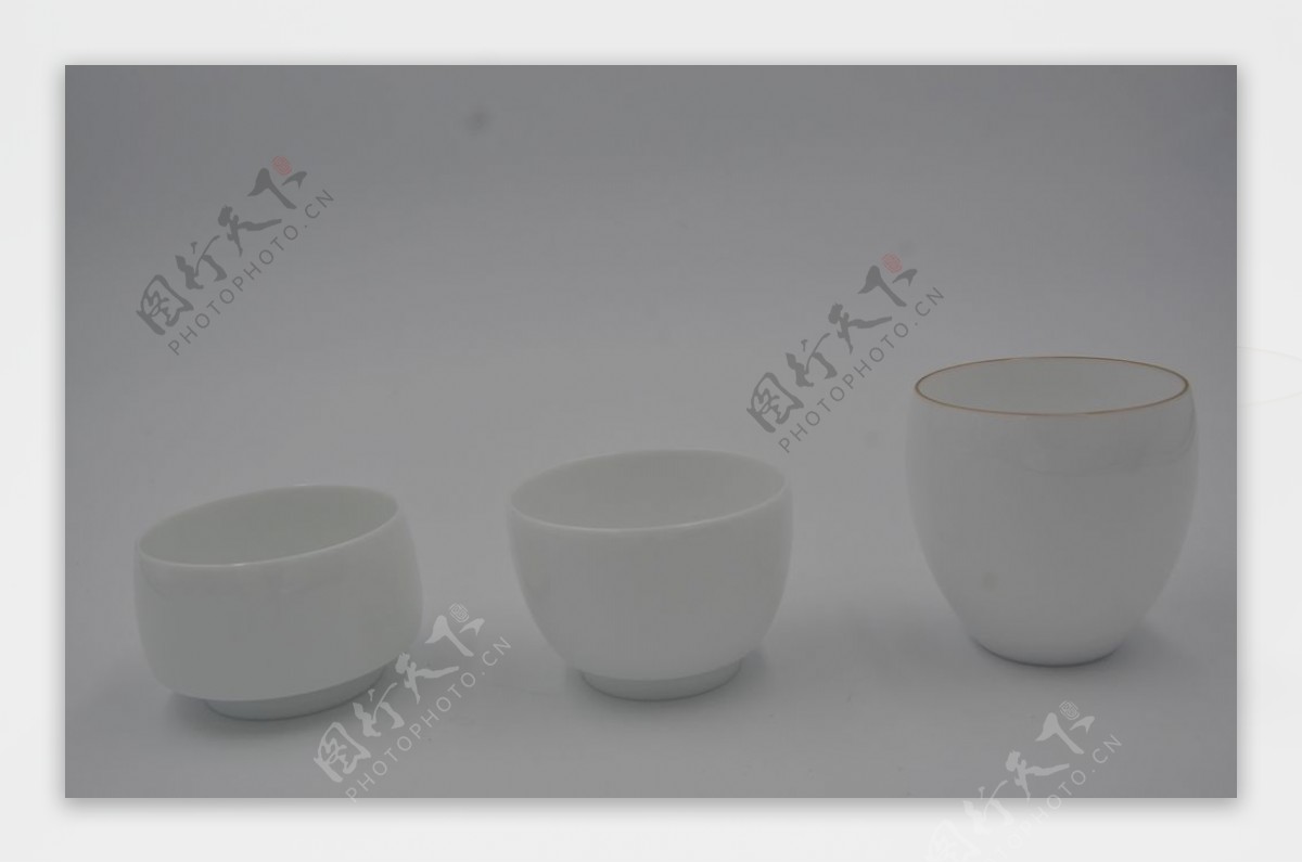 景德镇手工玉泥瓷白胎茶具图片